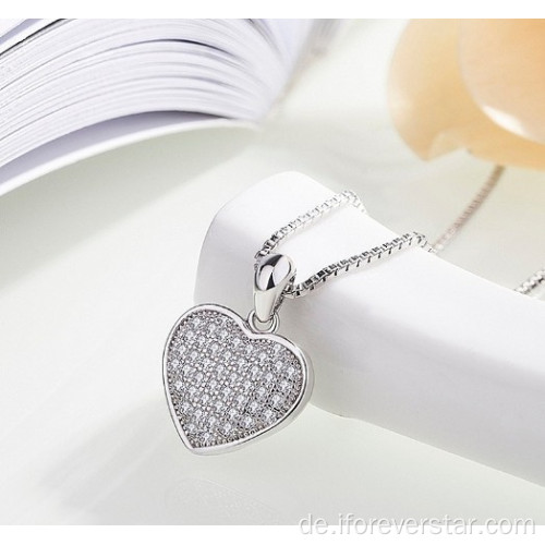 Neue 925er Sterlingsilber-Schmuck- und Herz-Halskette